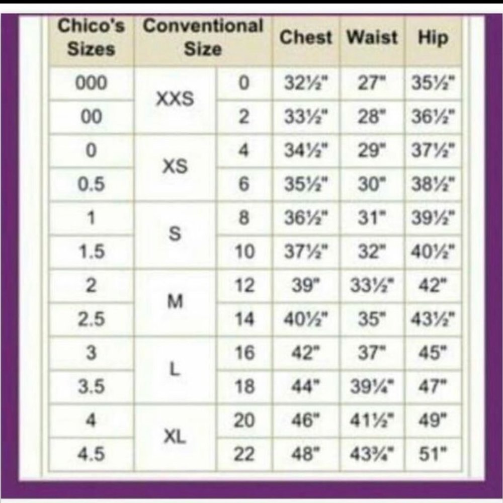 Chico's Sizing Image